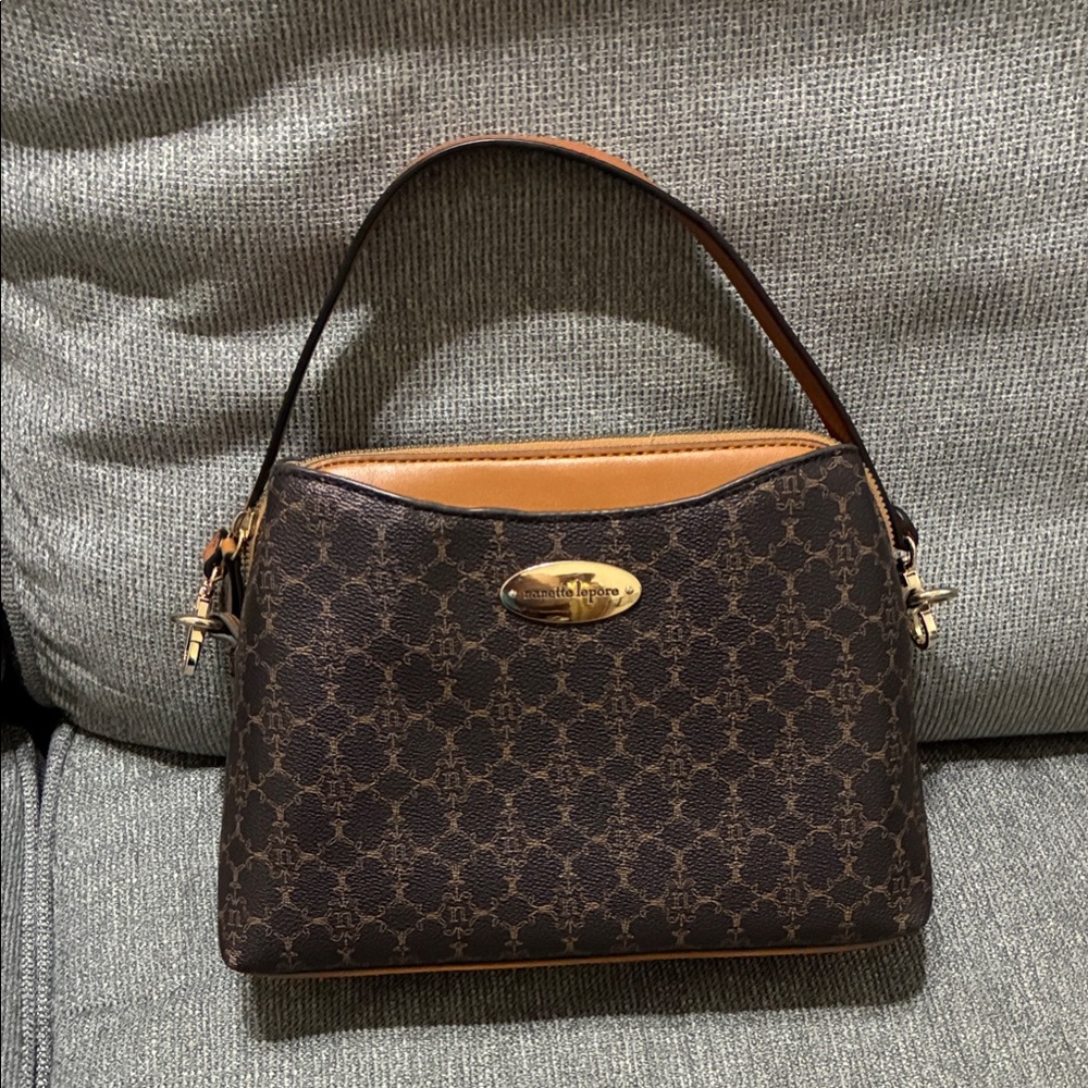 Nanette Lepore Blue and Tan Crossbody Bag